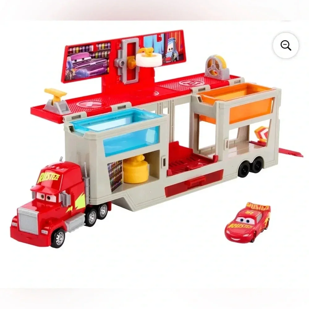 Disney Pixar Cars Color Changers Mobile Paint Shop Mack Playset with 1 Toy Car